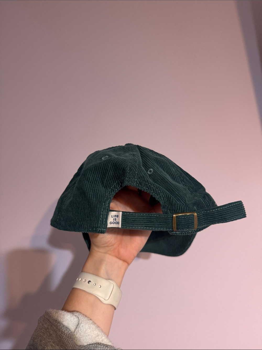 Life Is Good Dark Green Corduroy Baseball Cap - Picture 4 of 6